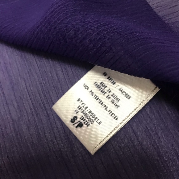 Guess Womens Purple Modele Sheer Blouse Size Small - Picture 6 of 7